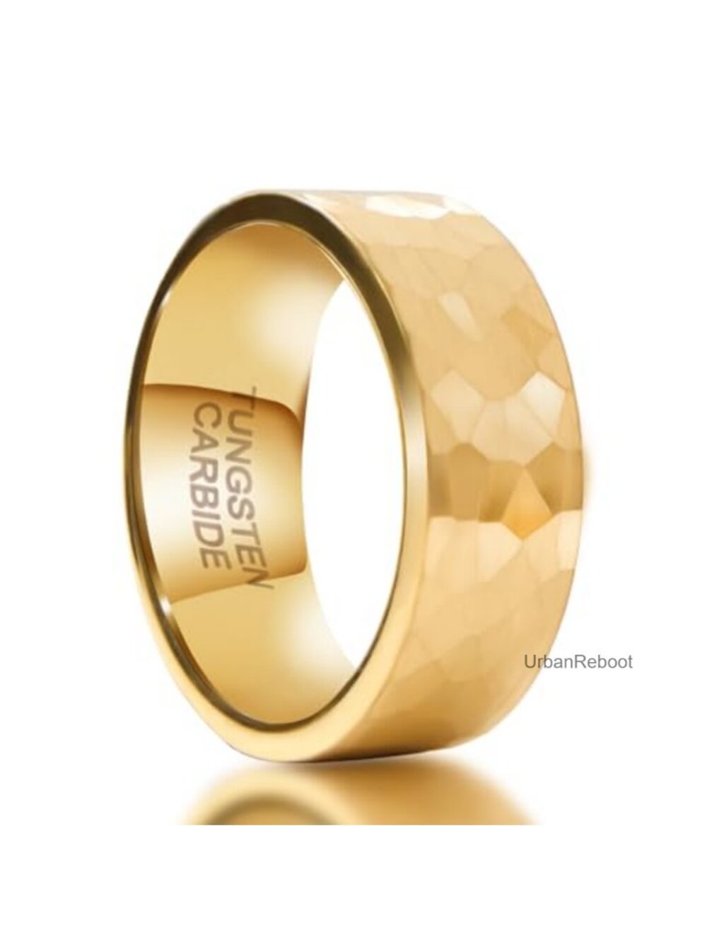 Tungsten Carbide Wedding Band Ring Hammered 8mm
